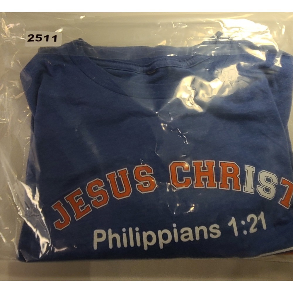 Jesus Christ Philippians 1:21 Wrestling Graphic Tee Blue Heather Men's Shirt XL - Picture 11 of 11